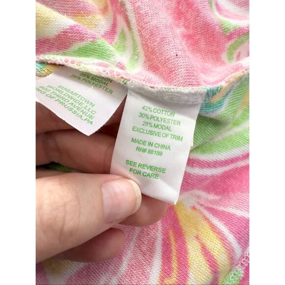 Lilly Pulitzer All Nighter Megan Flamingo Hooded Tunic Swim Cover Up L - Picture 5 of 6